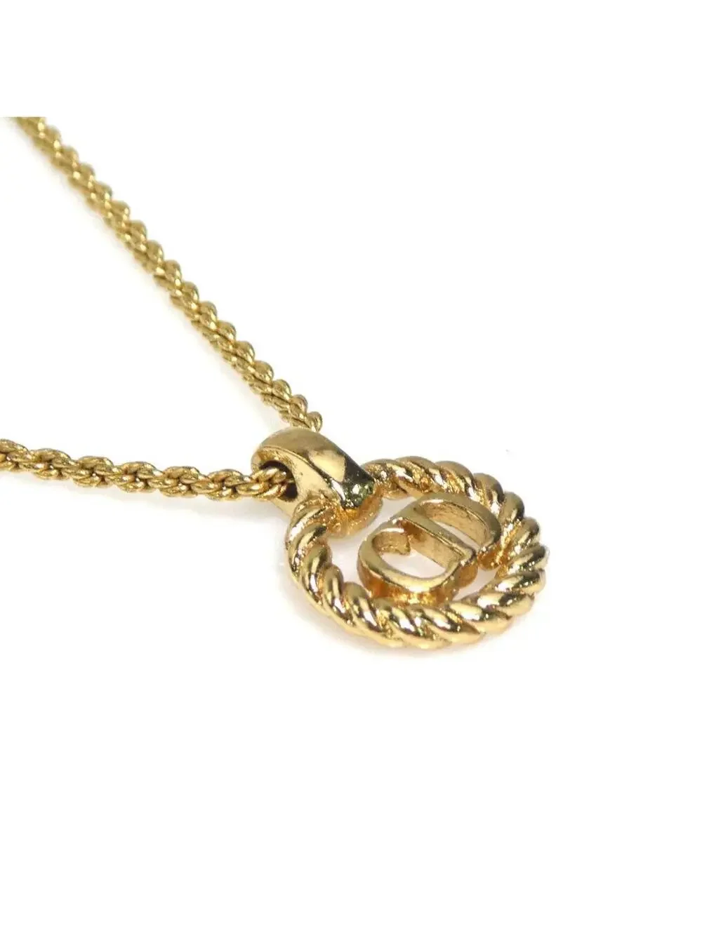 Auth Christian Dior Necklace Gold Metal #302997C11B